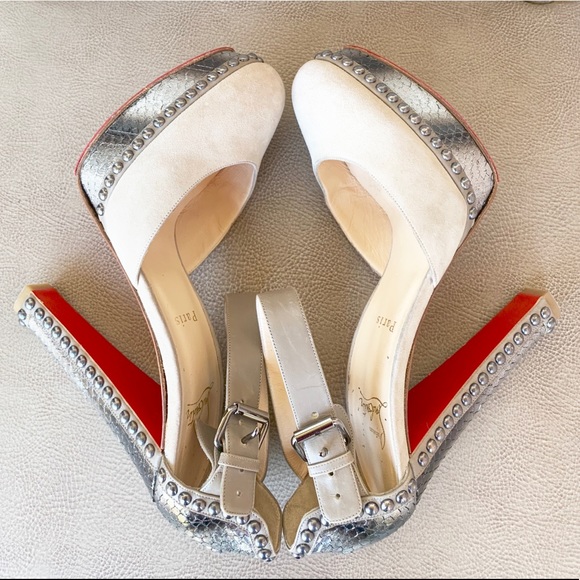 💯🆑LUXURA 140 SUEDE PYTHON TAUPE/GRAY/SILVER 40.5 - Picture 6 of 8